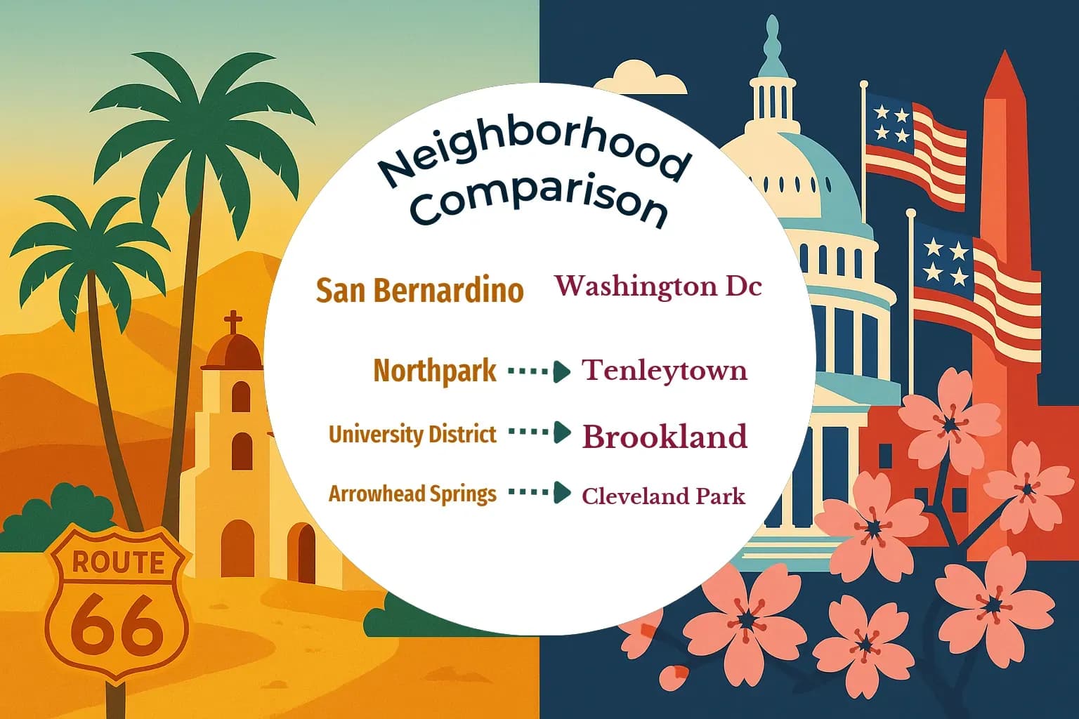 San Bernardino vs Washington DC Neighborhood Comparison