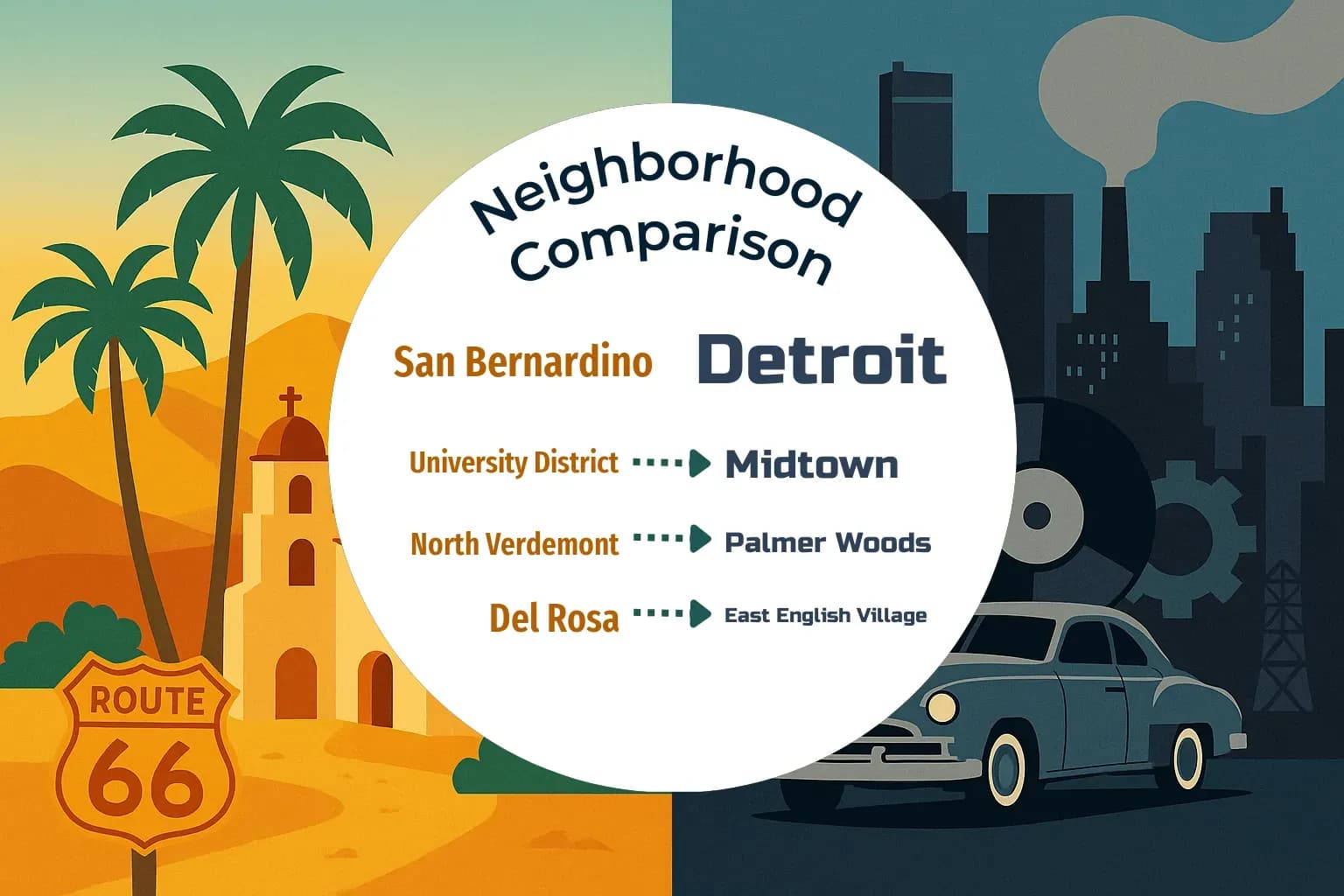 San Bernardino vs Detroit Neighborhood Comparison