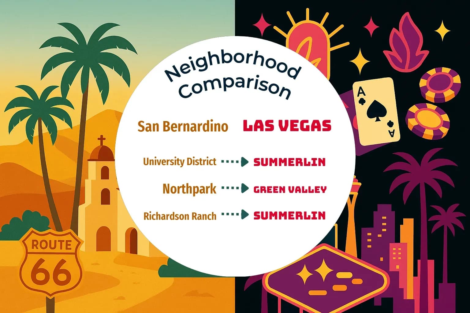 San Bernardino vs Las Vegas Neighborhood Comparison