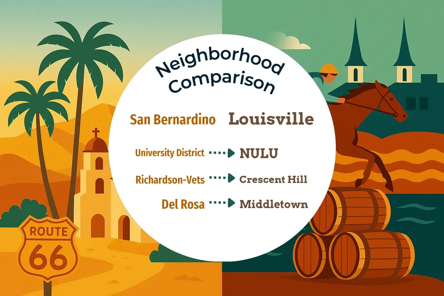 San Bernardino vs Louisville Neighborhood Comparison