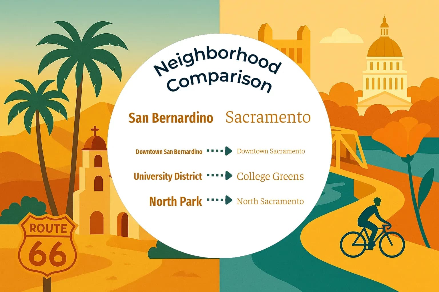 San Bernardino vs Sacramento Neighborhood Comparison