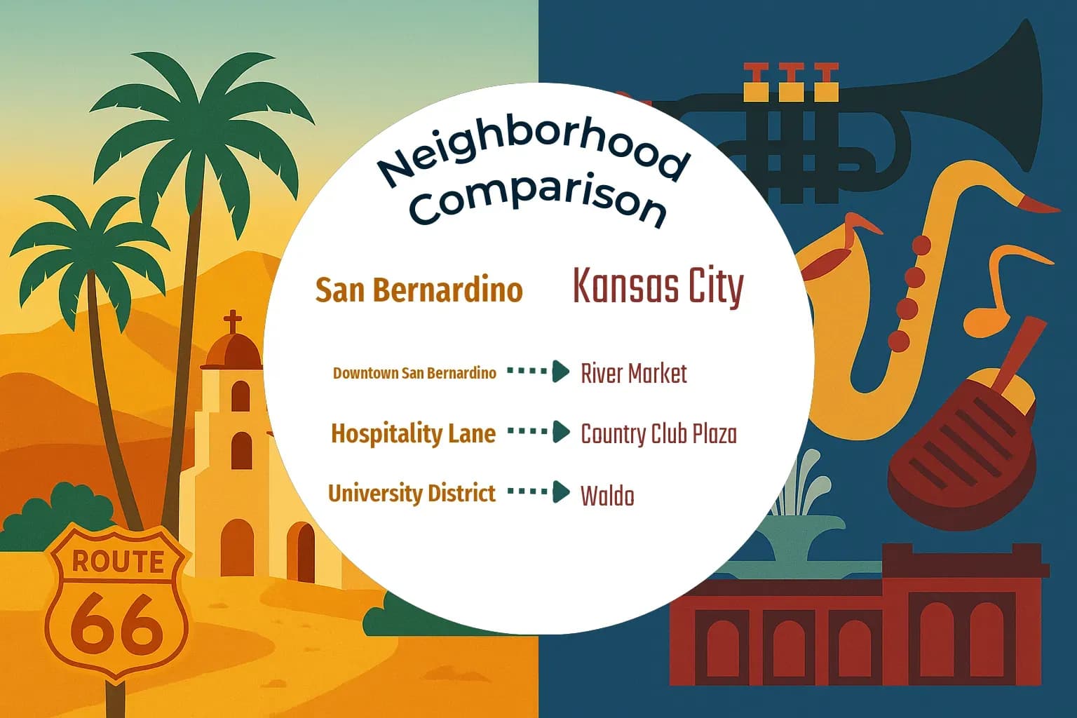 San Bernardino vs Kansas City Neighborhood Comparison