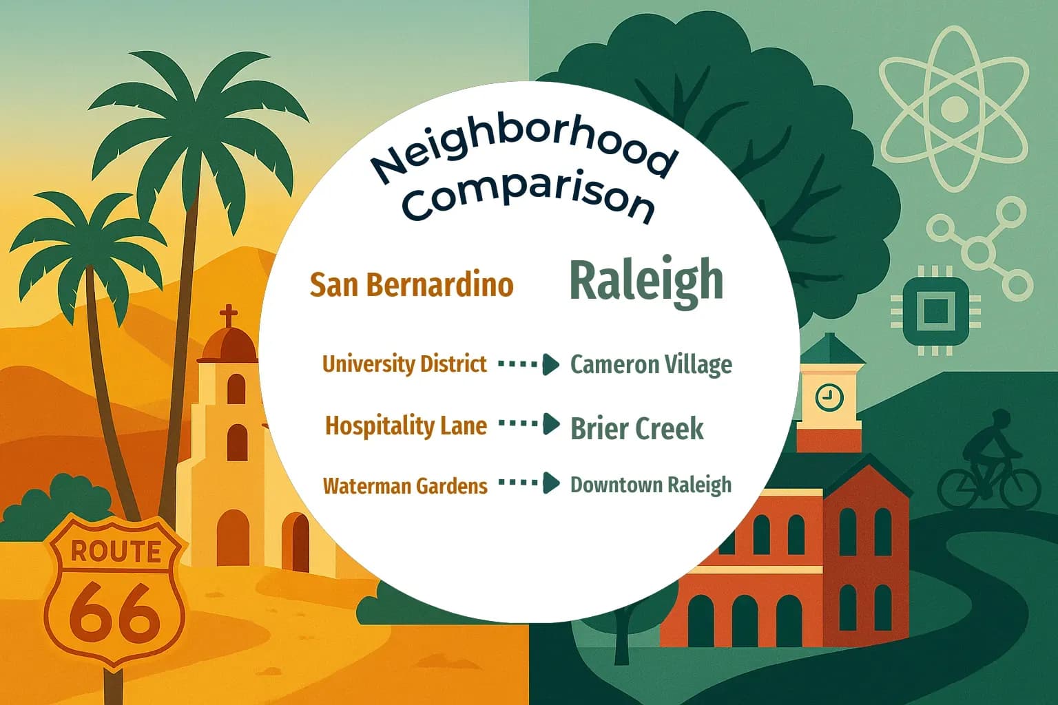 San Bernardino vs Raleigh Neighborhood Comparison