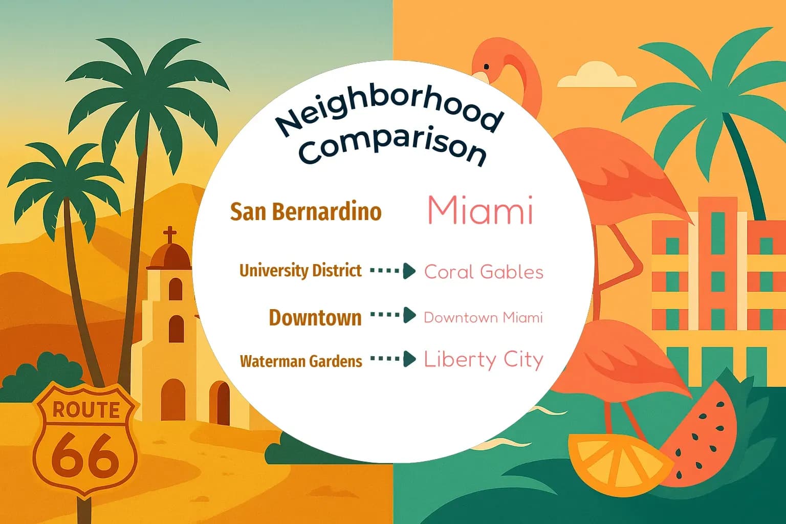 San Bernardino vs Miami Neighborhood Comparison