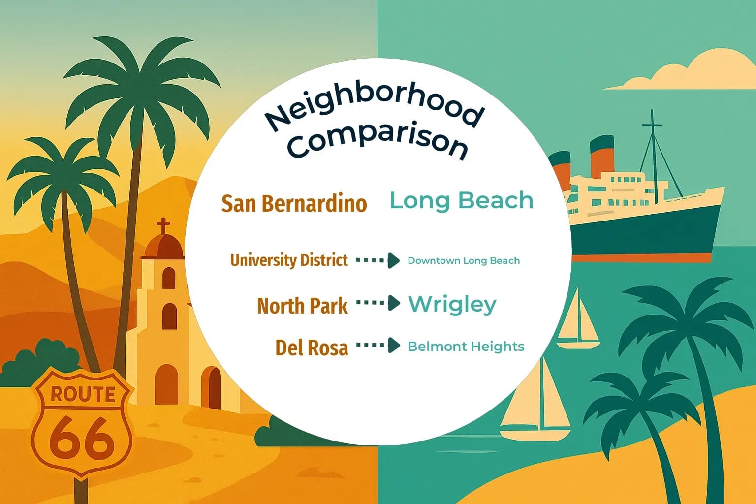 San Bernardino vs Long Beach Neighborhood Comparison