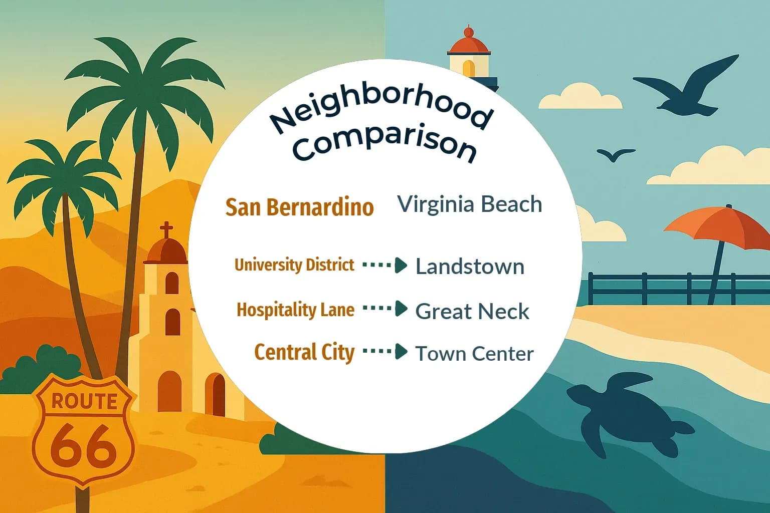 San Bernardino vs Virginia Beach Neighborhood Comparison