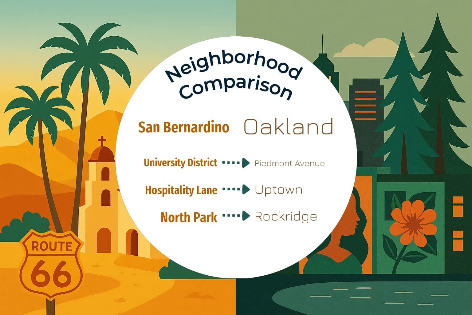 San Bernardino vs Oakland Neighborhood Comparison