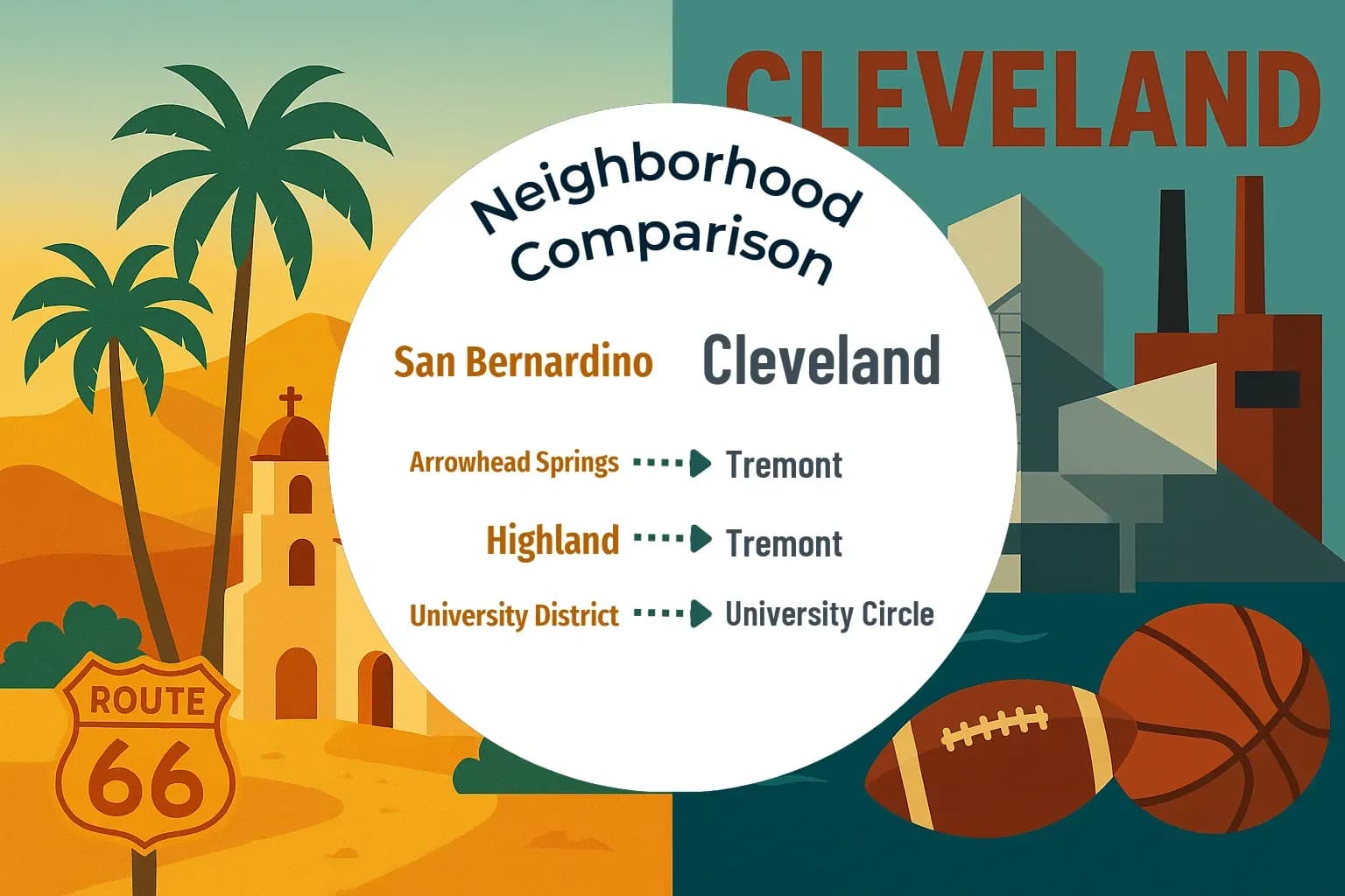 San Bernardino vs Cleveland Neighborhood Comparison