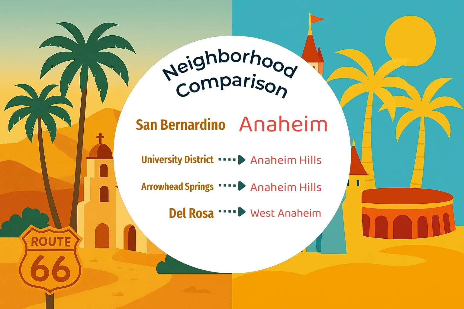 San Bernardino vs Anaheim Neighborhood Comparison