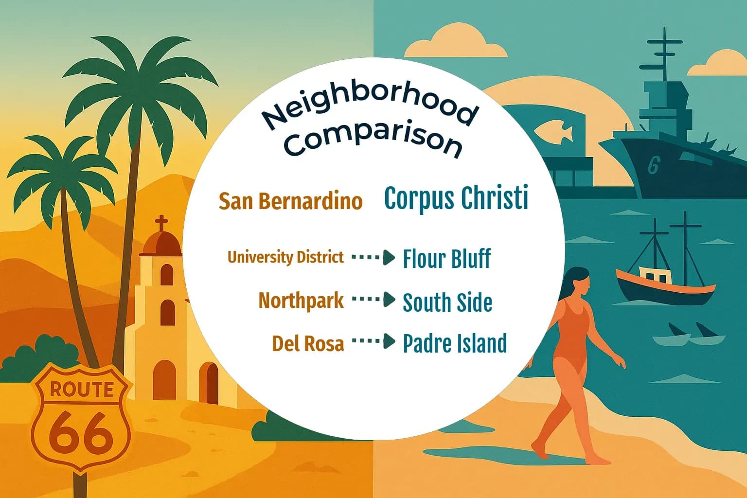 San Bernardino vs Corpus Christi Neighborhood Comparison