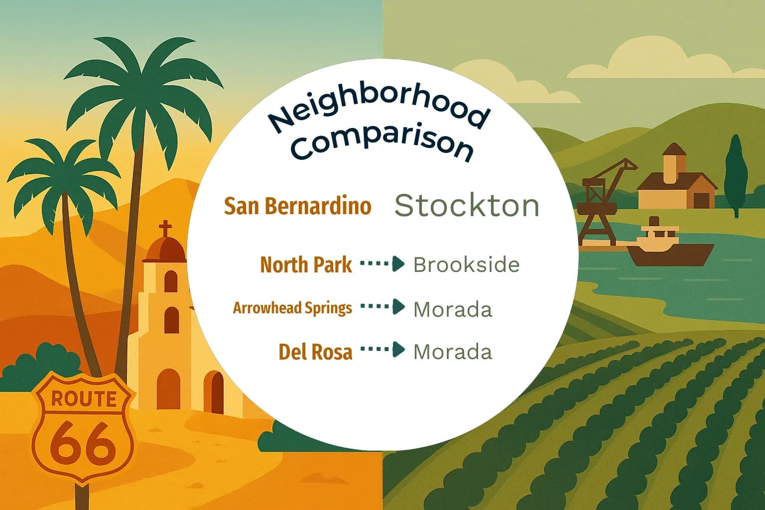 San Bernardino vs Stockton Neighborhood Comparison