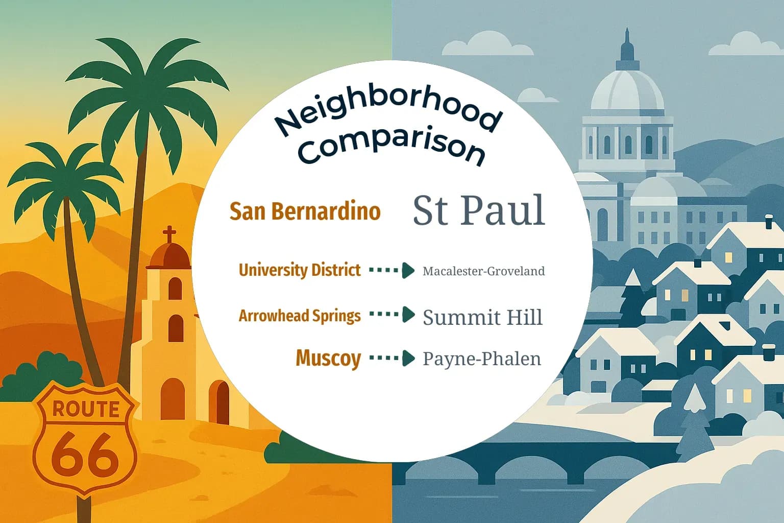 San Bernardino vs St. Paul Neighborhood Comparison