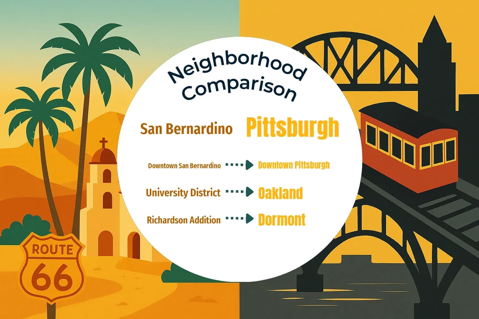 San Bernardino vs Pittsburgh Neighborhood Comparison