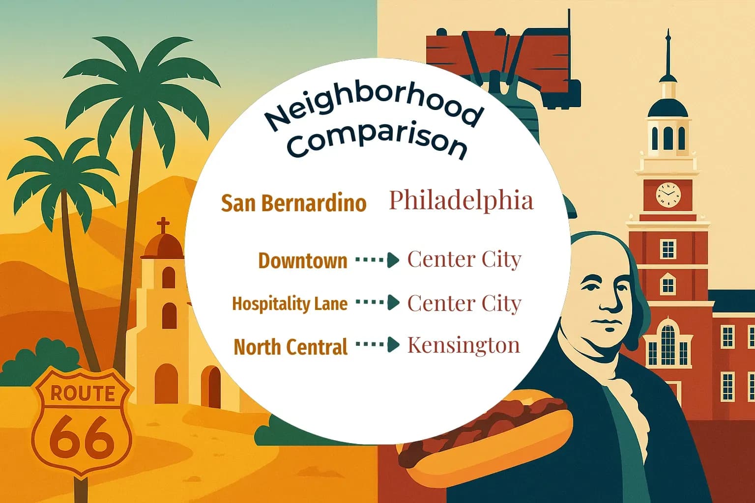 San Bernardino vs Philadelphia Neighborhood Comparison