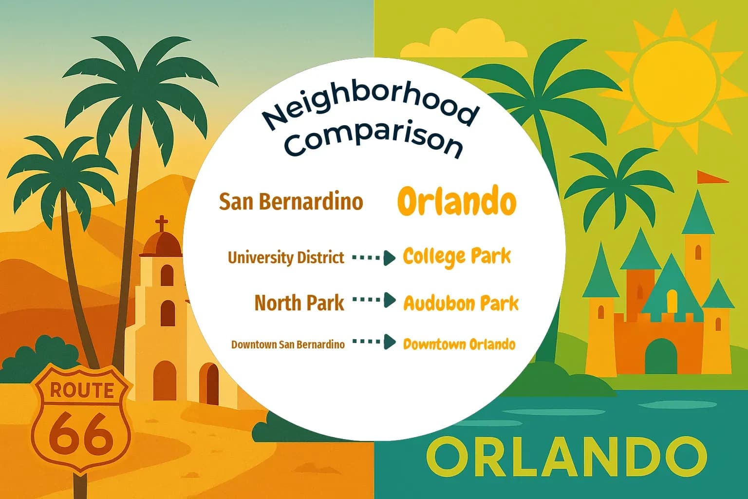 San Bernardino vs Orlando Neighborhood Comparison