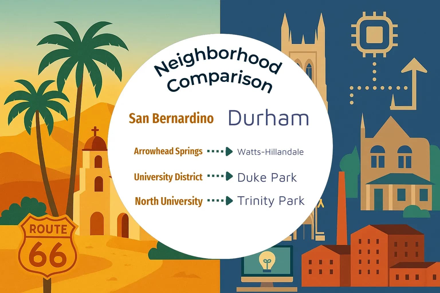 San Bernardino vs Durham Neighborhood Comparison