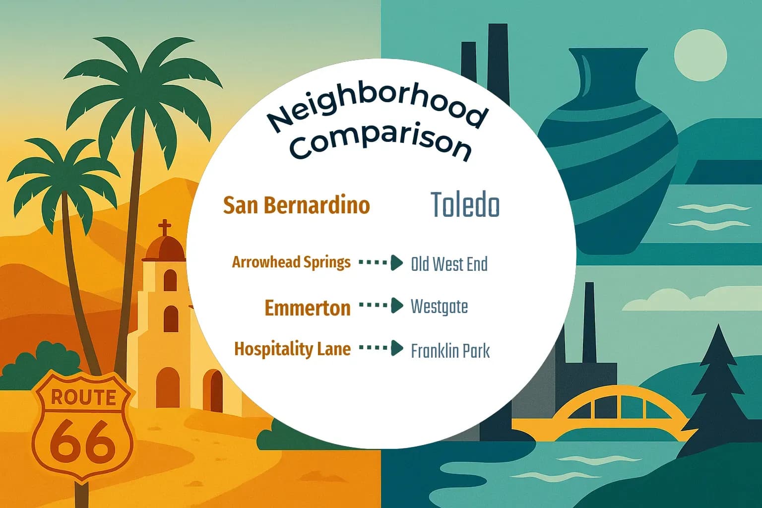 San Bernardino vs Toledo Neighborhood Comparison
