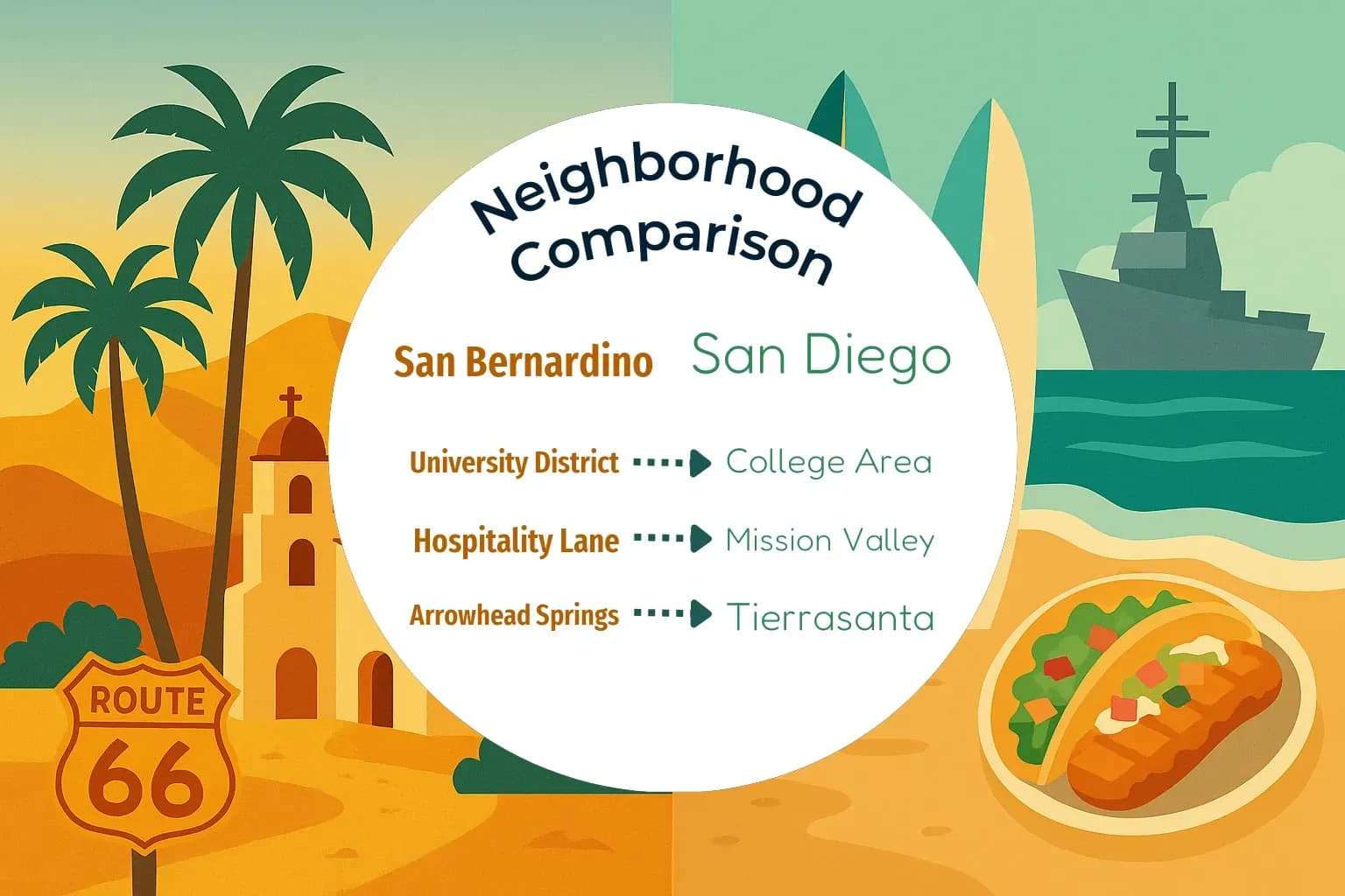 San Bernardino vs San Diego Neighborhood Comparison
