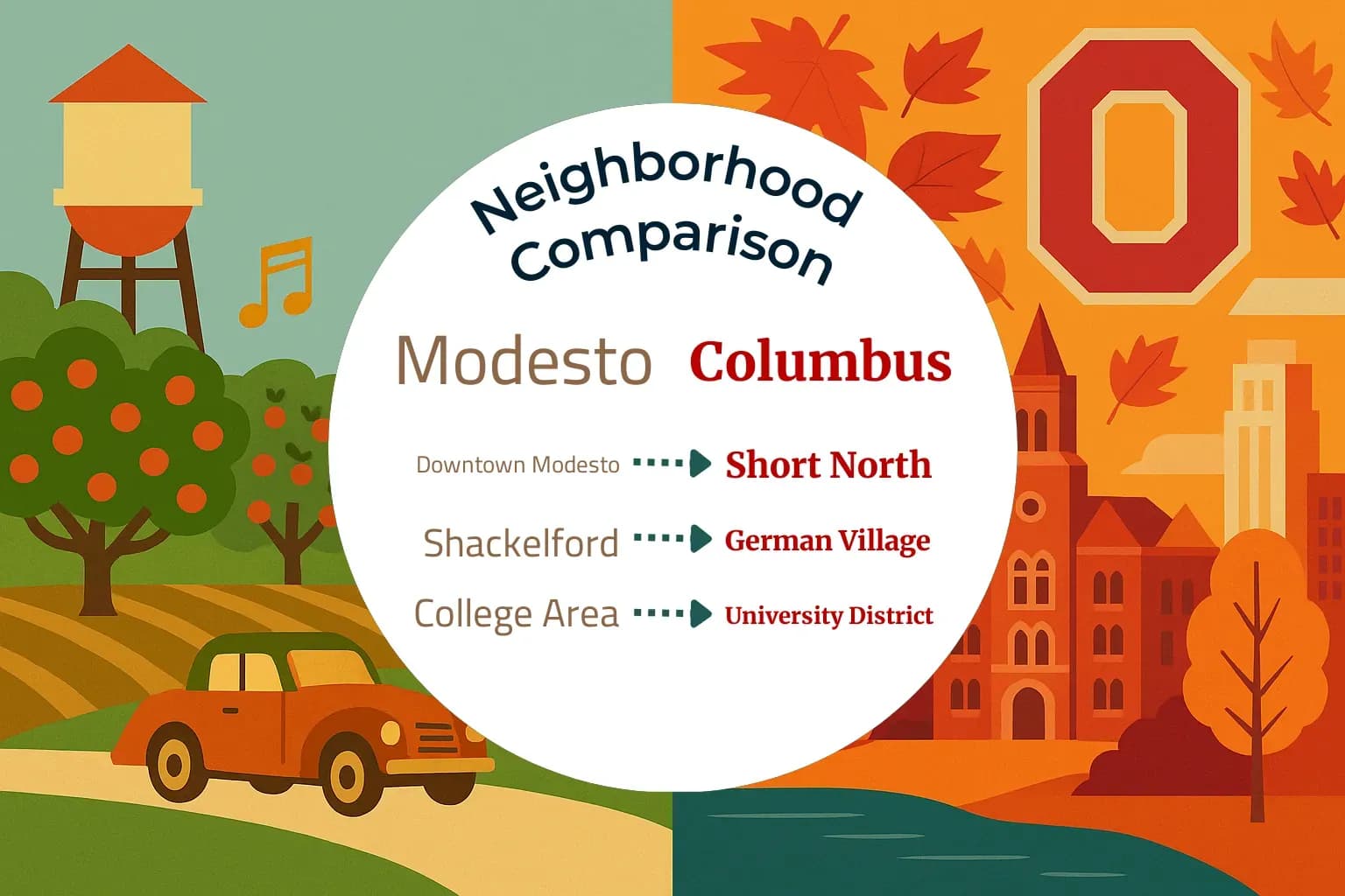 Modesto vs Columbus Neighborhood Comparison