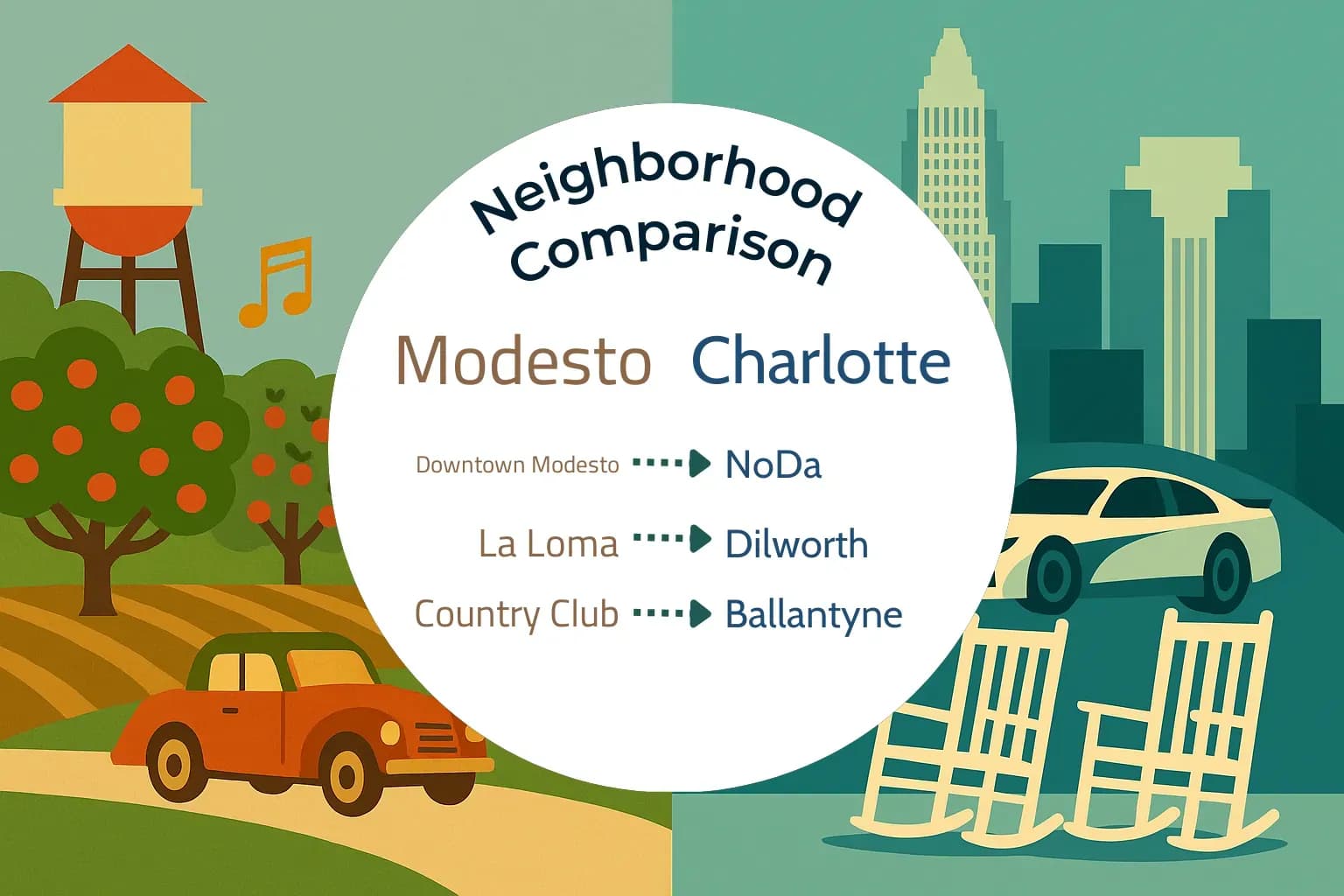 Modesto vs Charlotte Neighborhood Comparison