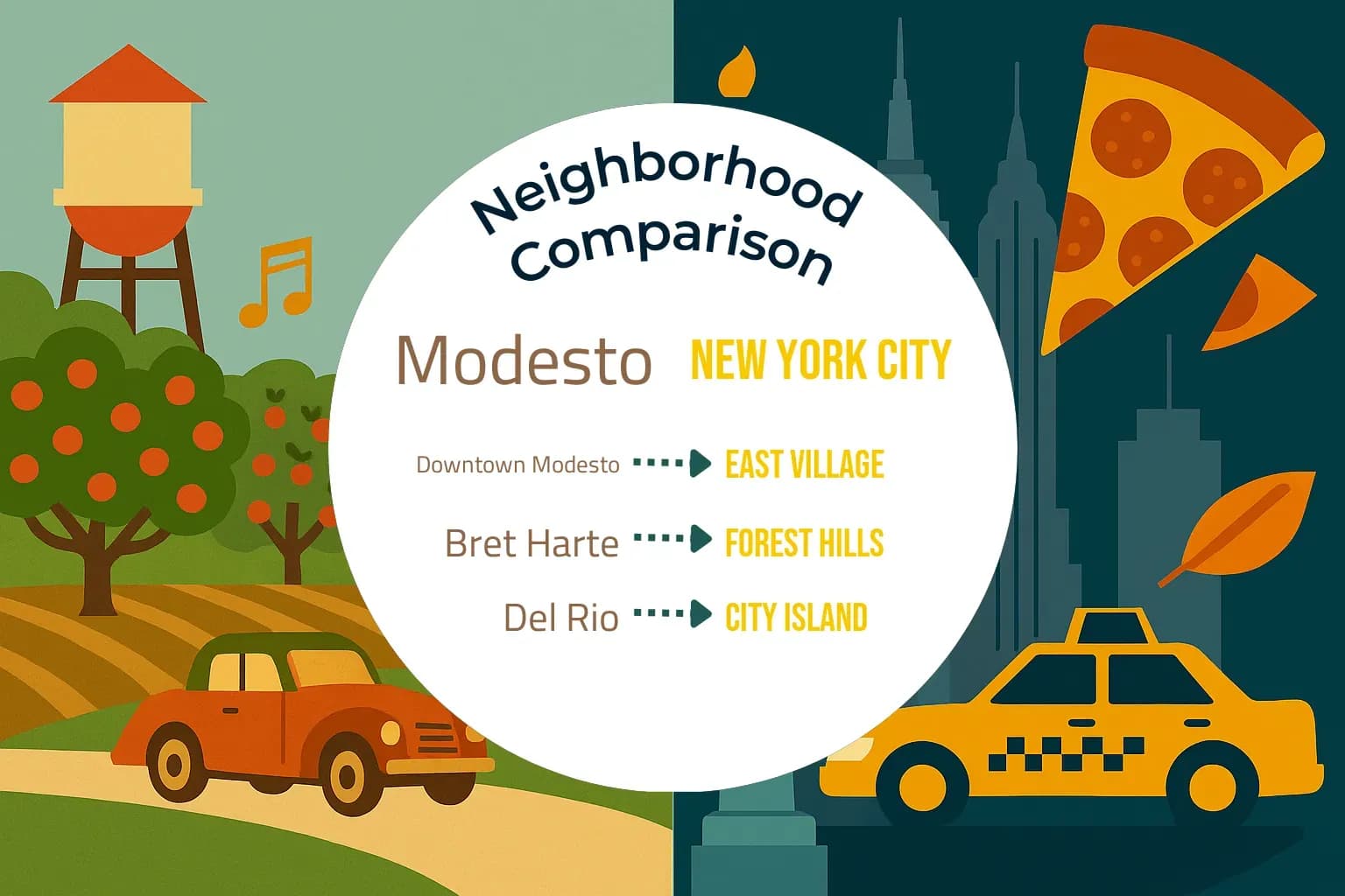 Modesto vs New York City Neighborhood Comparison