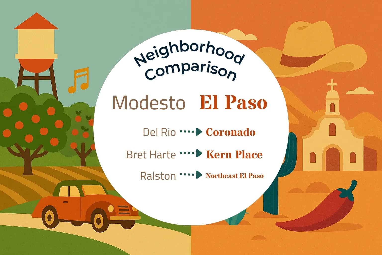 Modesto vs El Paso Neighborhood Comparison
