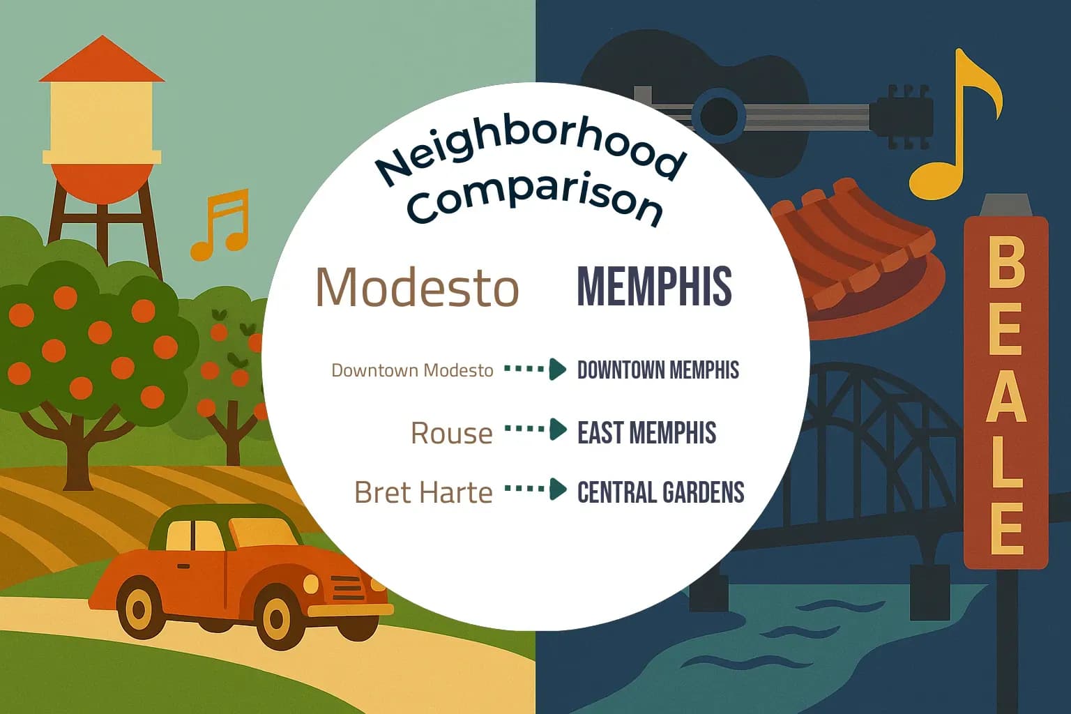 Modesto vs Memphis Neighborhood Comparison