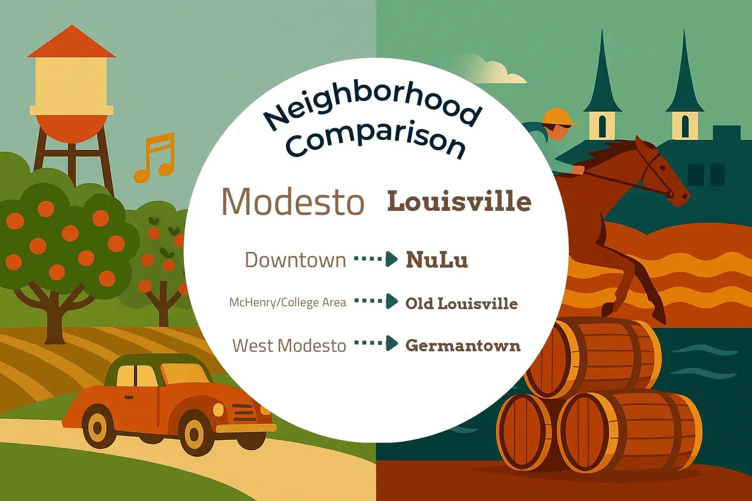 Modesto vs Louisville Neighborhood Comparison