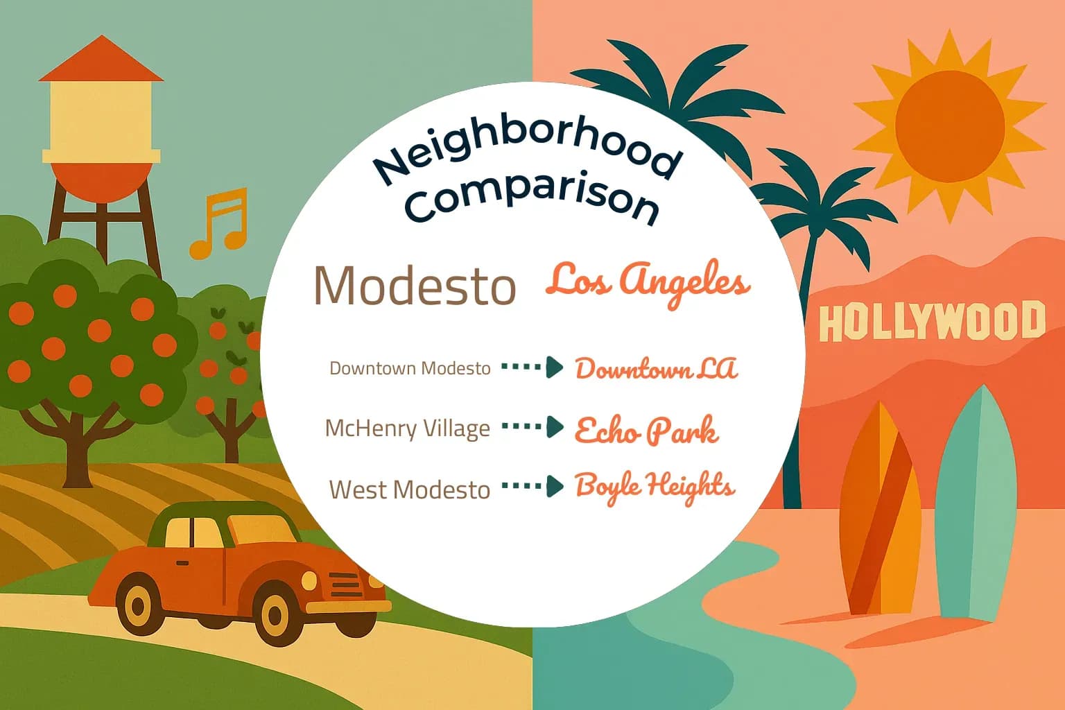Modesto vs Los Angeles Neighborhood Comparison