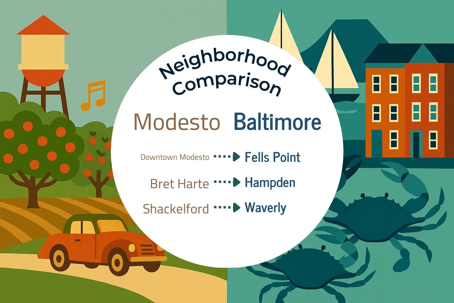 Modesto vs Baltimore Neighborhood Comparison