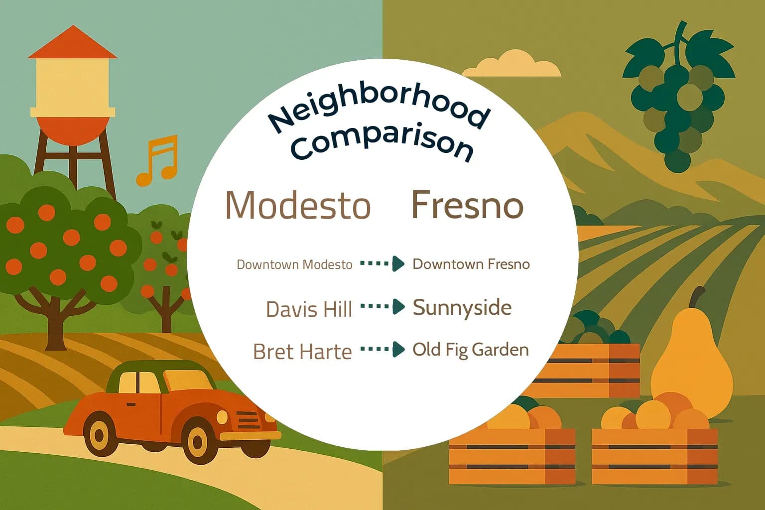 Modesto vs Fresno Neighborhood Comparison