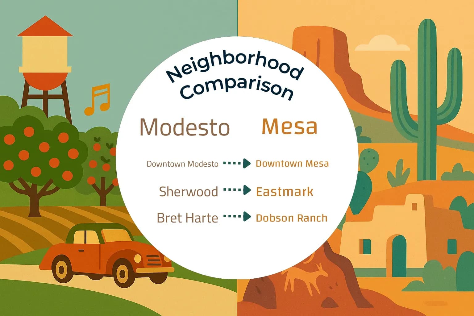 Modesto vs Mesa Neighborhood Comparison