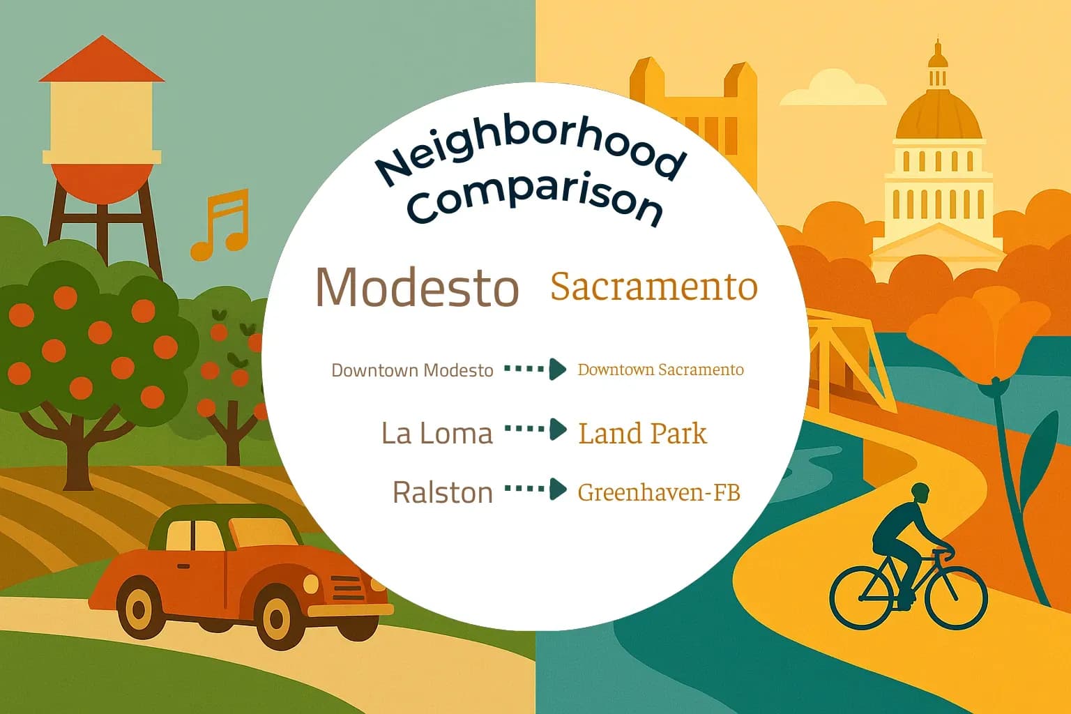 Modesto vs Sacramento Neighborhood Comparison