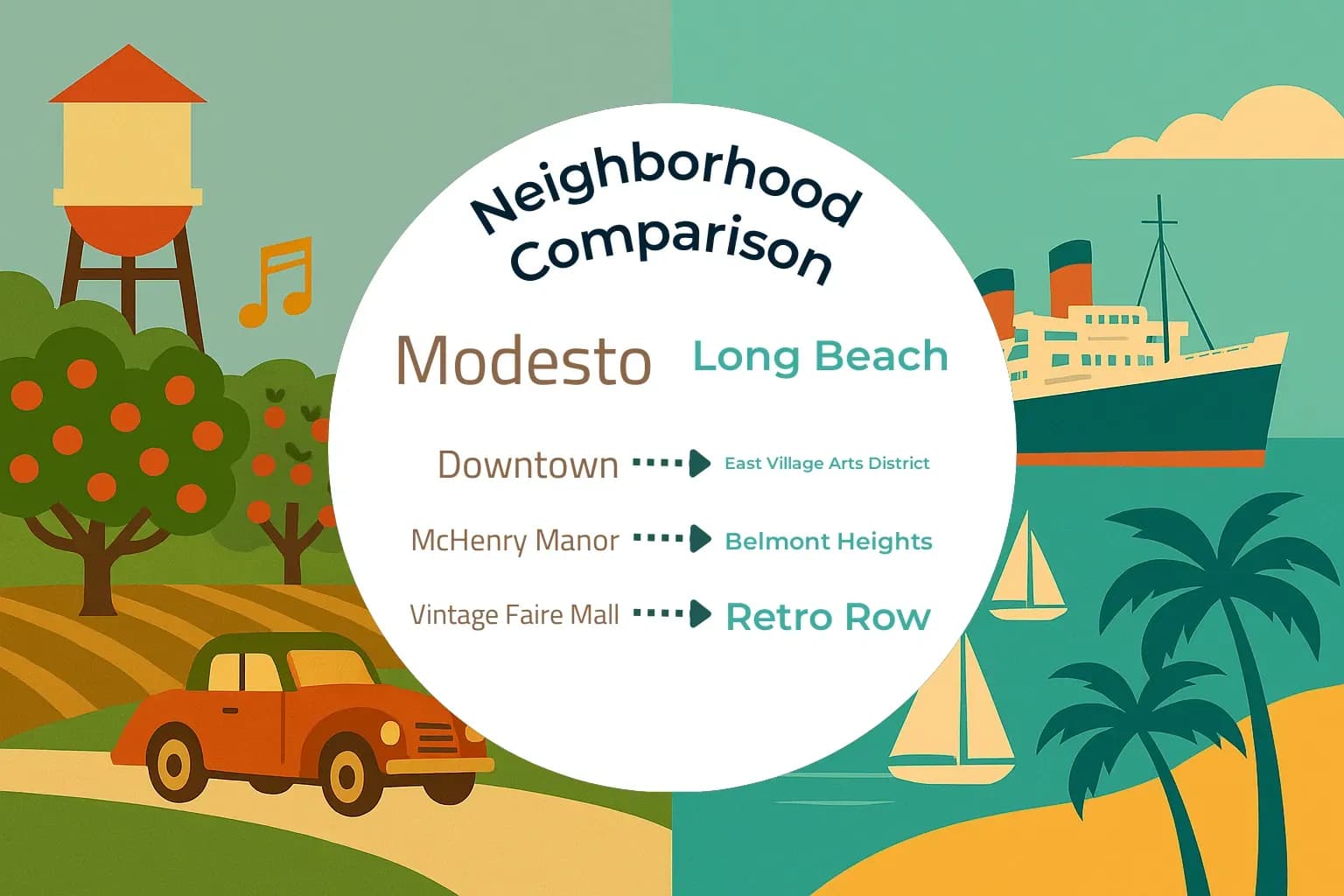 Modesto vs Long Beach Neighborhood Comparison