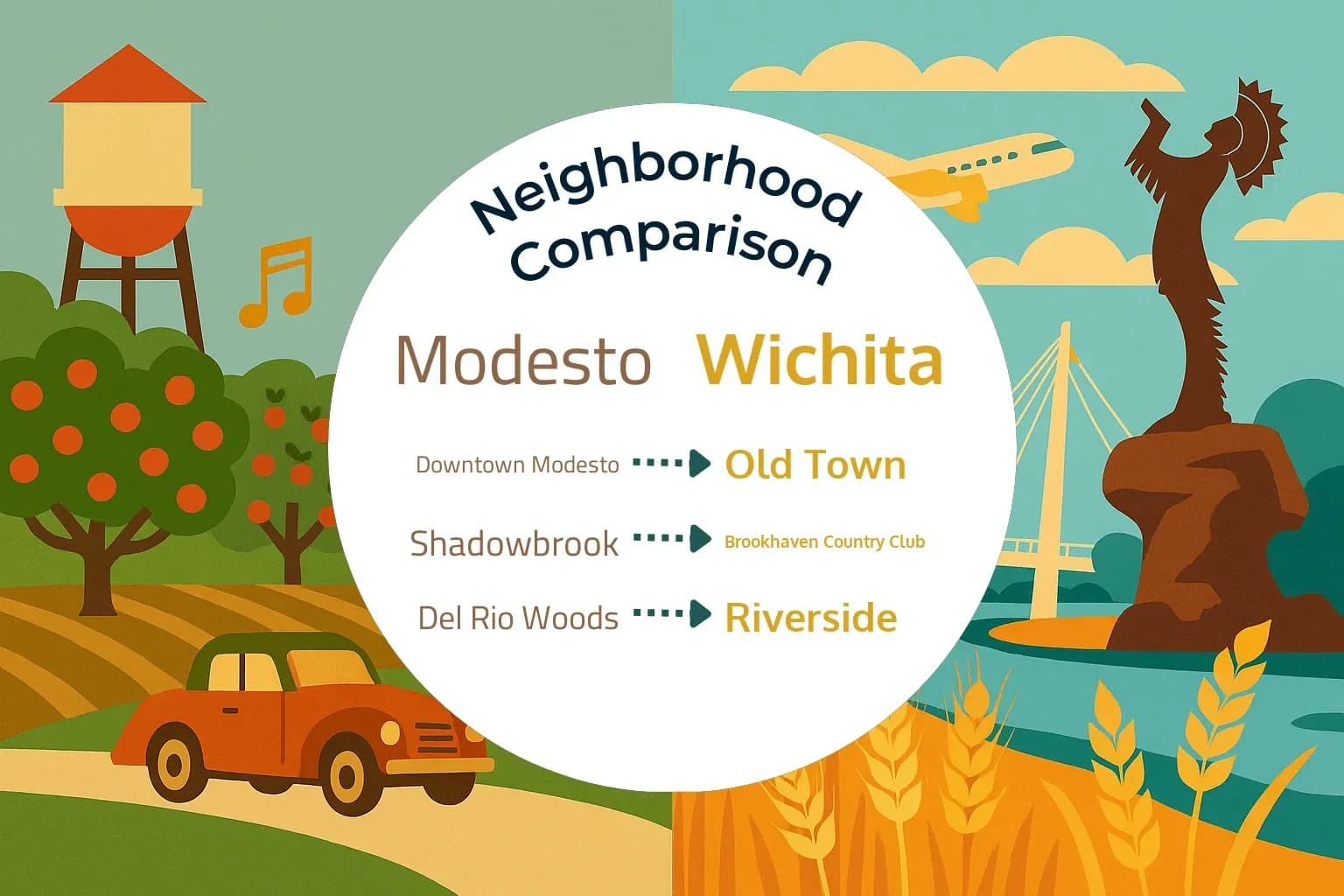 Modesto vs Wichita Neighborhood Comparison
