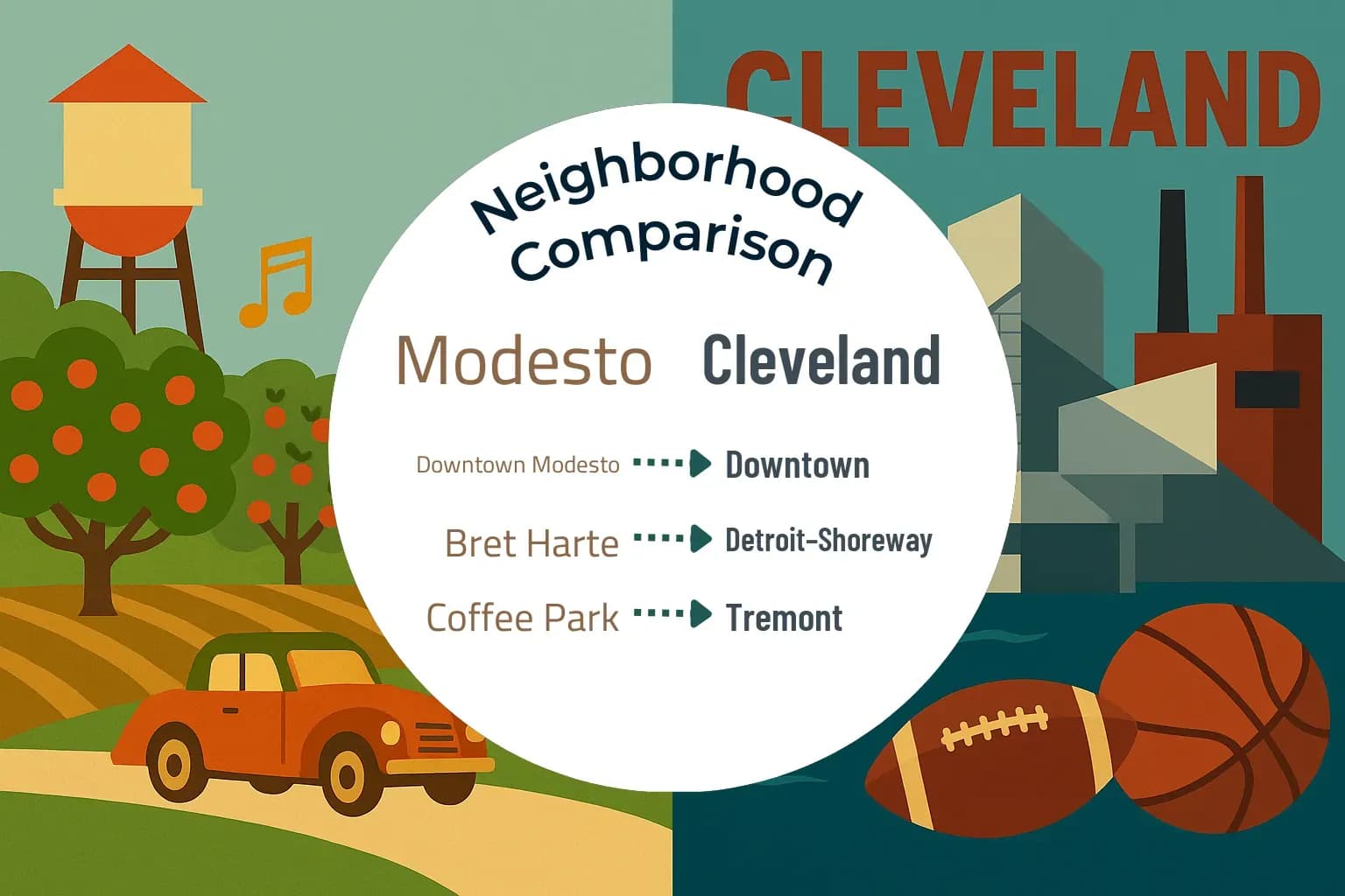 Modesto vs Cleveland Neighborhood Comparison