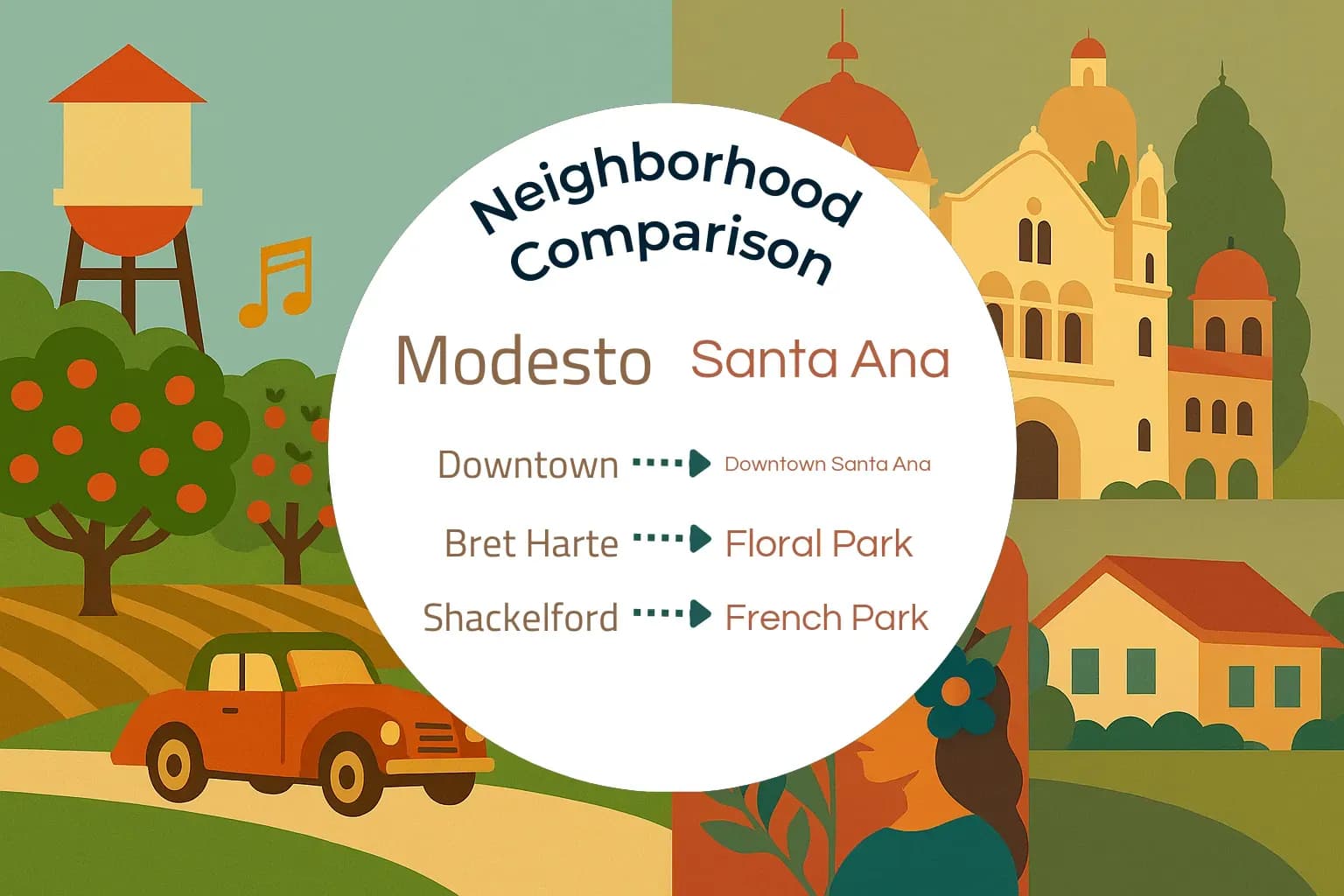 Modesto vs Santa Ana Neighborhood Comparison