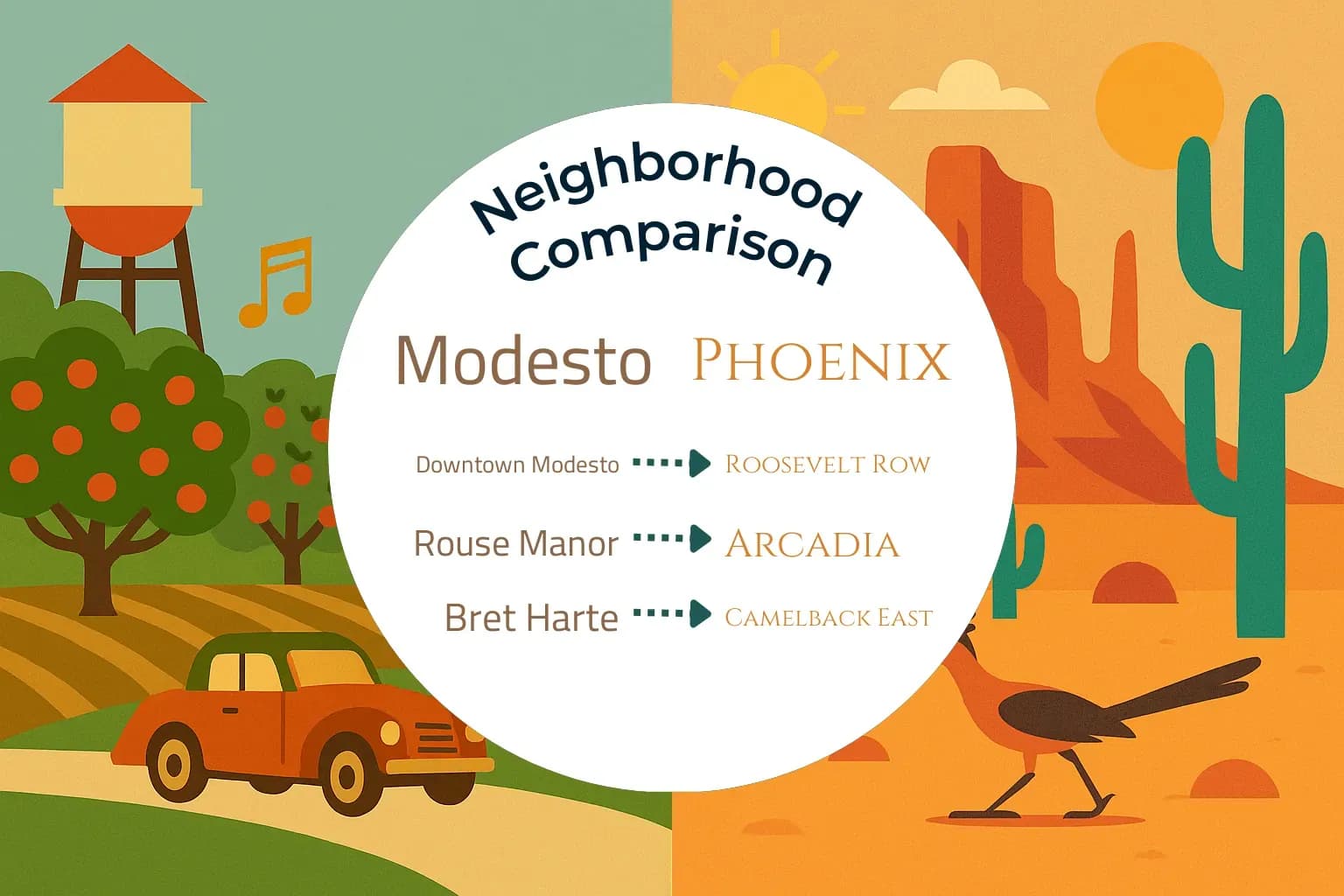 Modesto vs Phoenix Neighborhood Comparison