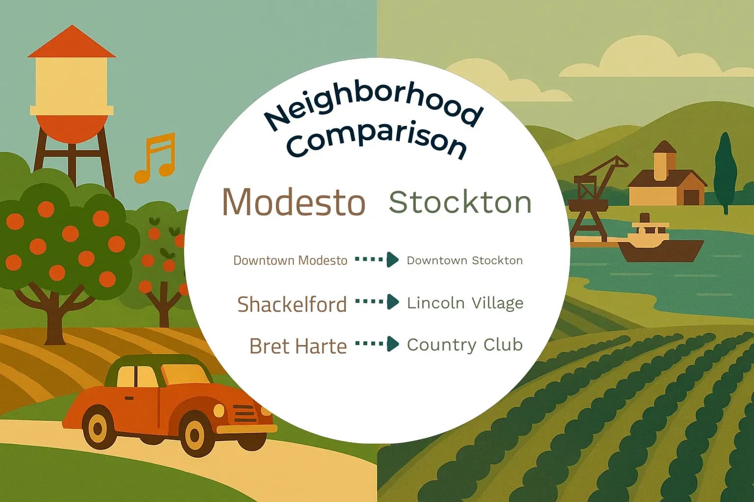 Modesto vs Stockton Neighborhood Comparison