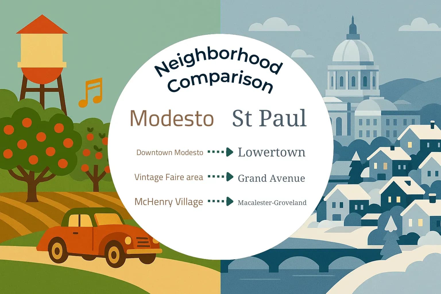 Modesto vs St. Paul Neighborhood Comparison