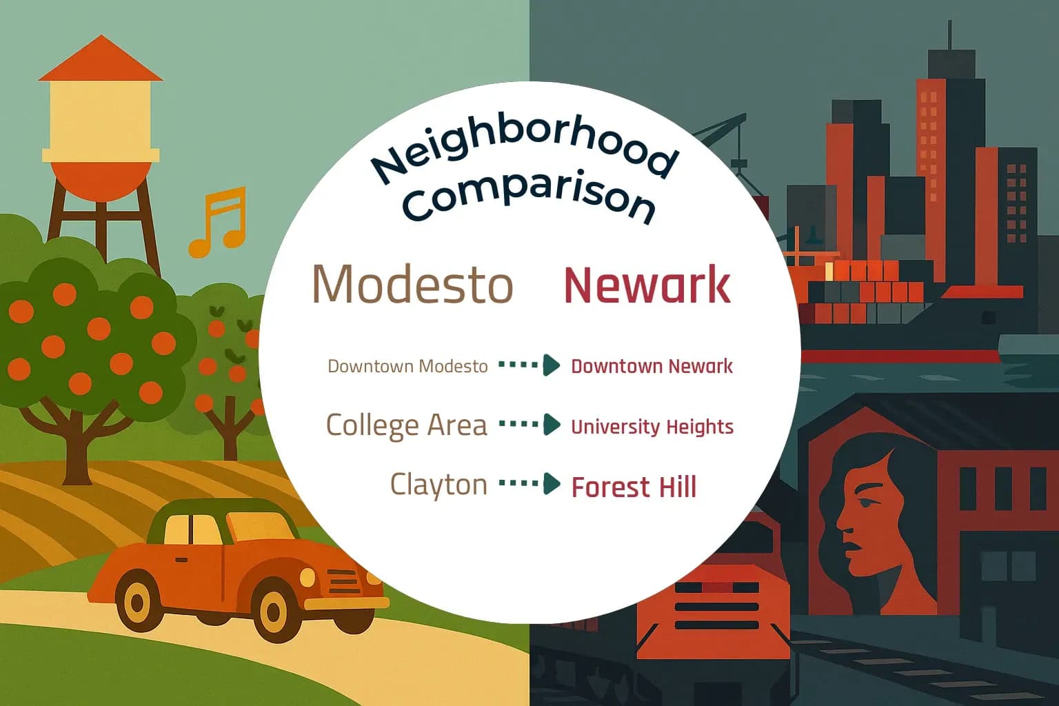 Modesto vs Newark Neighborhood Comparison