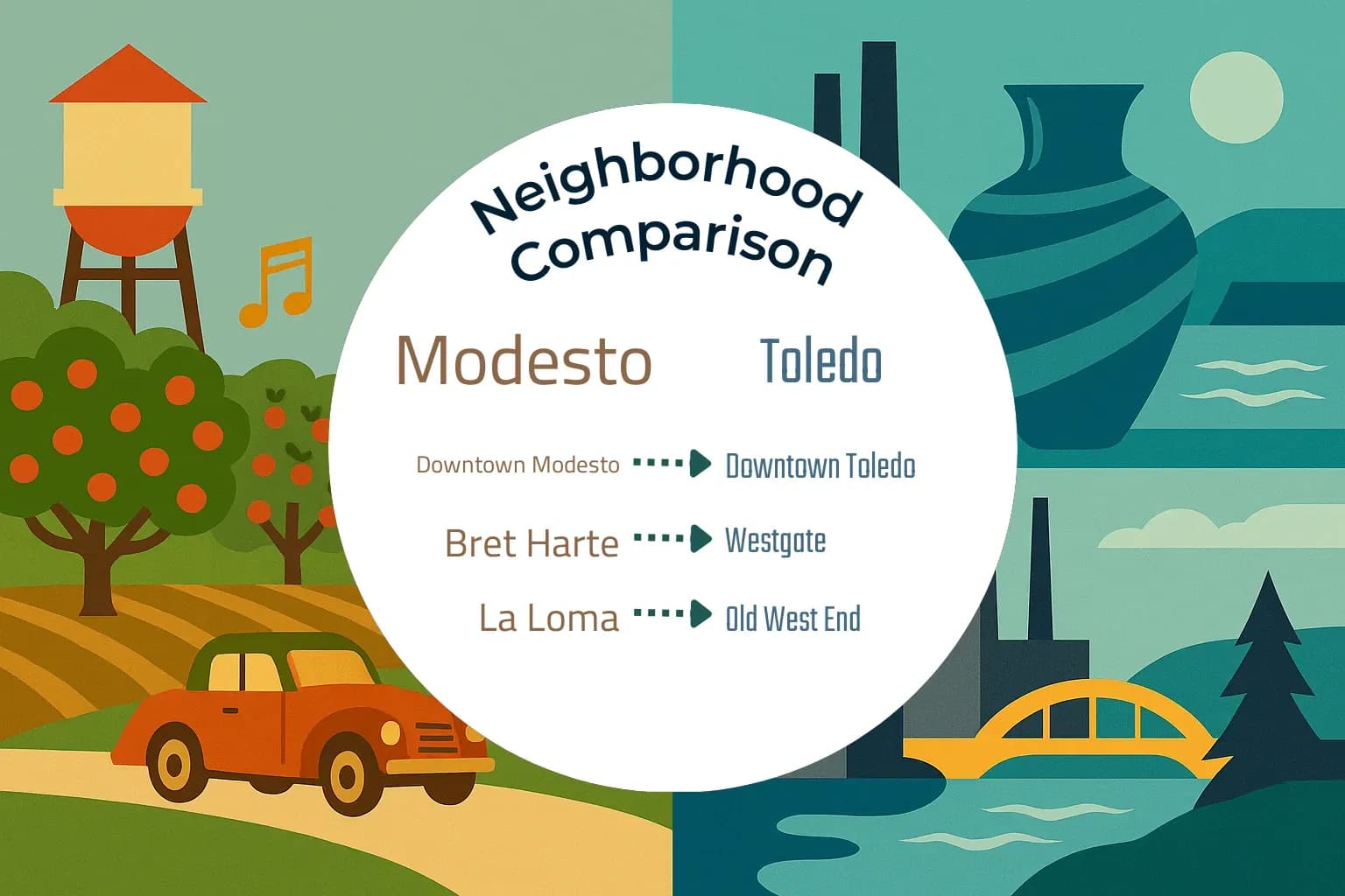 Modesto vs Toledo Neighborhood Comparison