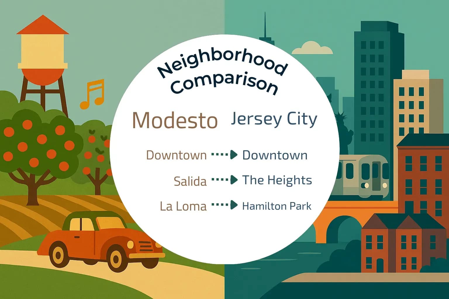 Modesto vs Jersey City Neighborhood Comparison