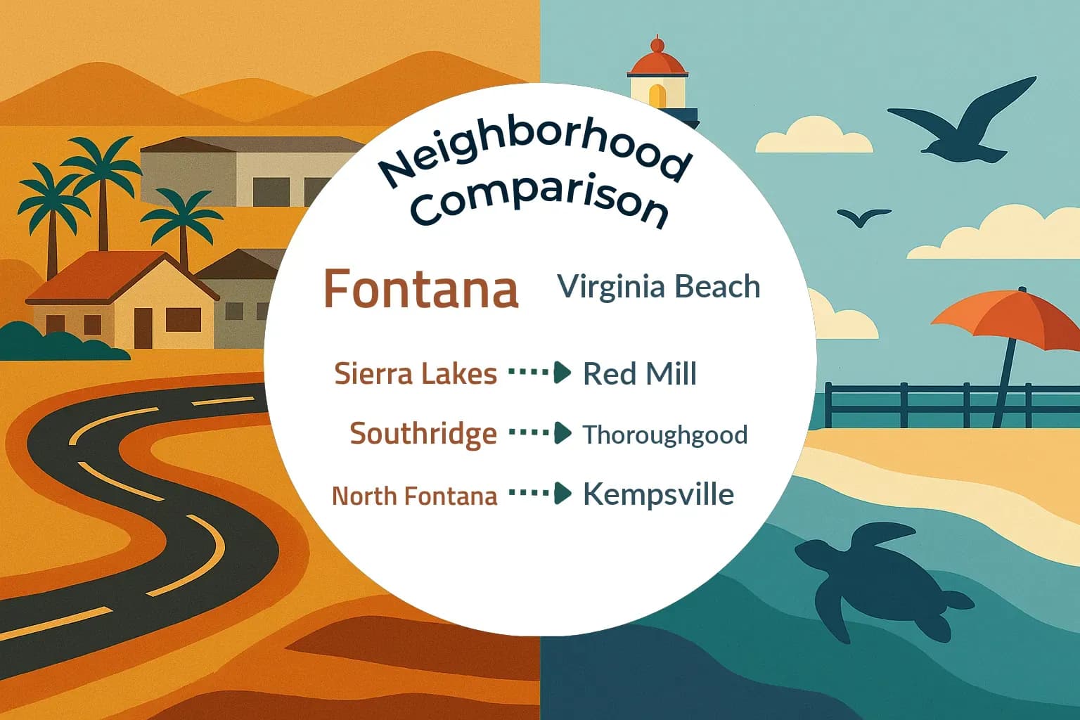 Fontana vs Virginia Beach Neighborhood Comparison