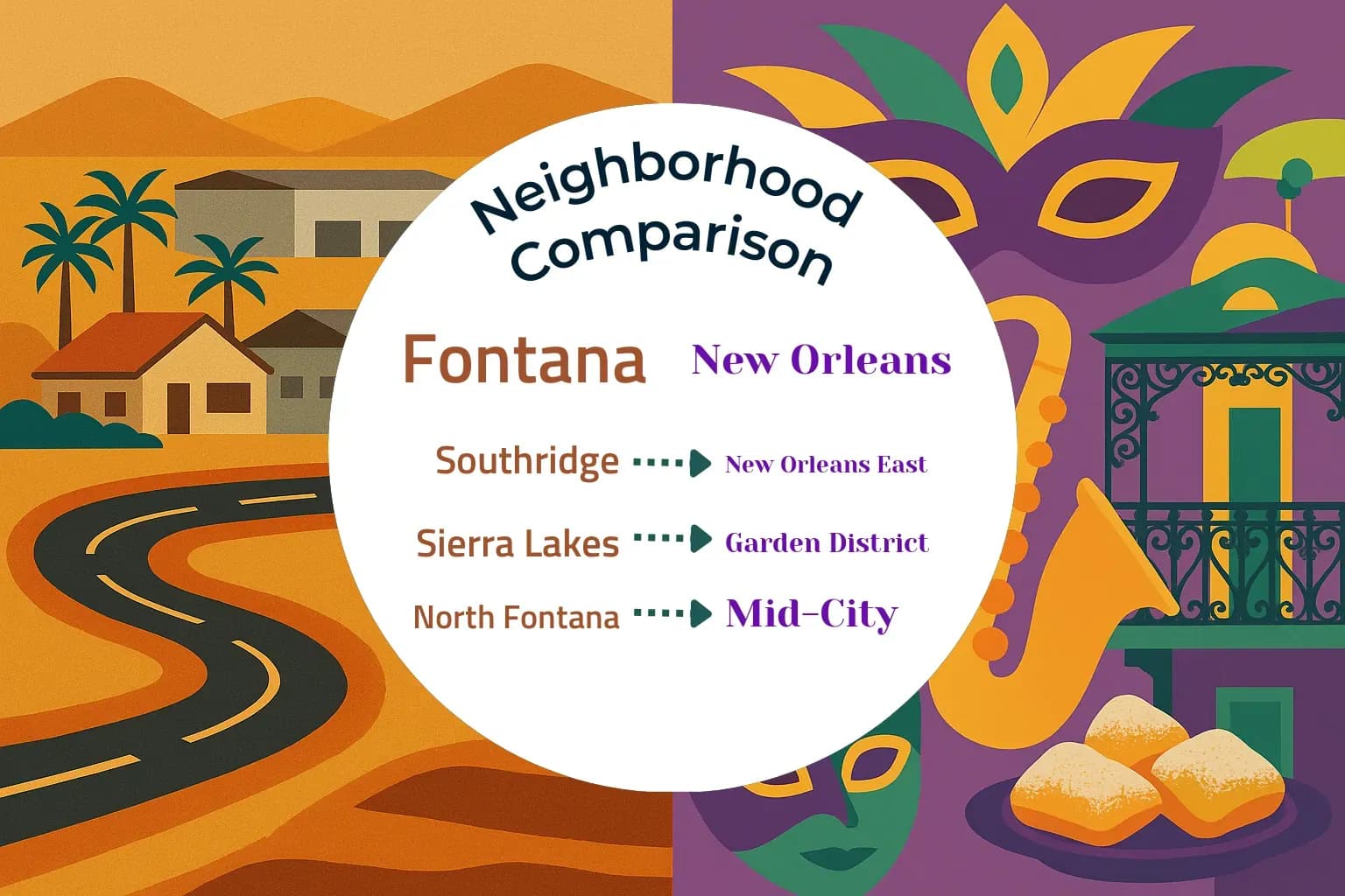 Fontana vs New Orleans Neighborhood Comparison