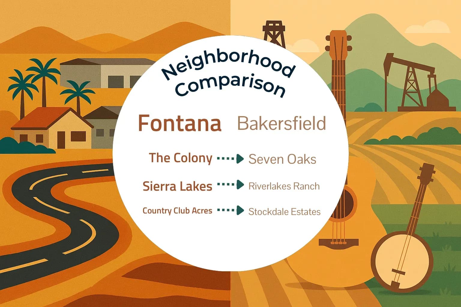 Fontana vs Bakersfield Neighborhood Comparison