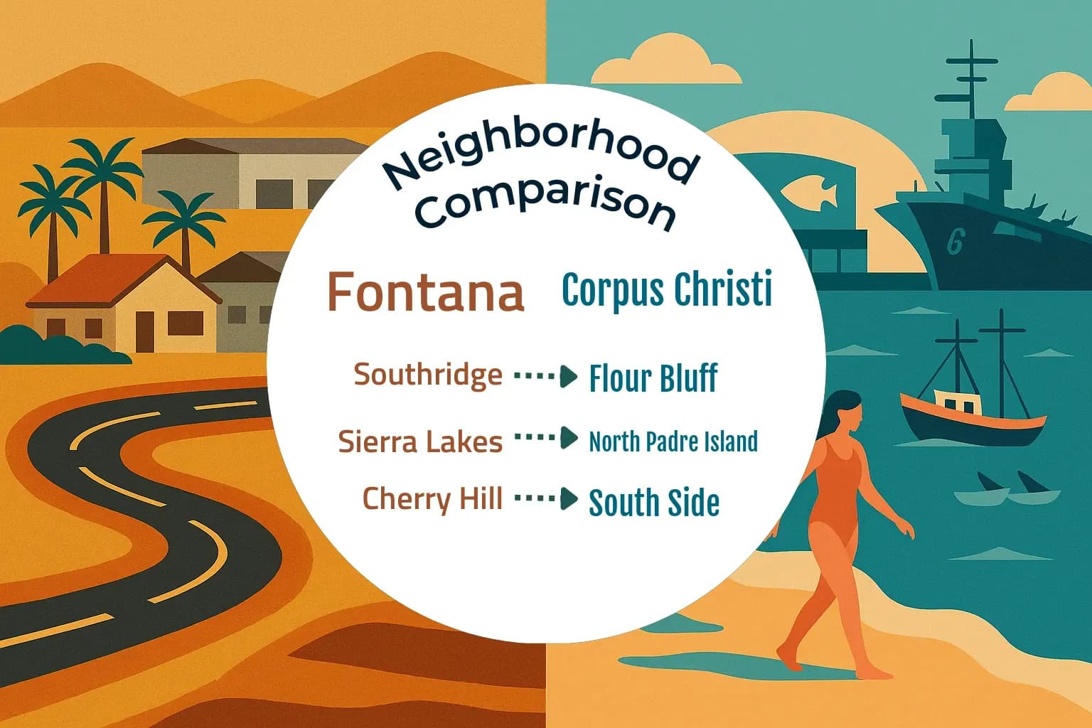 Fontana vs Corpus Christi Neighborhood Comparison