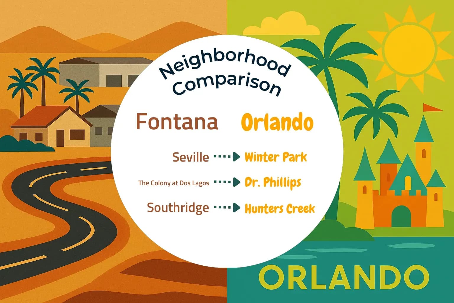 Fontana vs Orlando Neighborhood Comparison