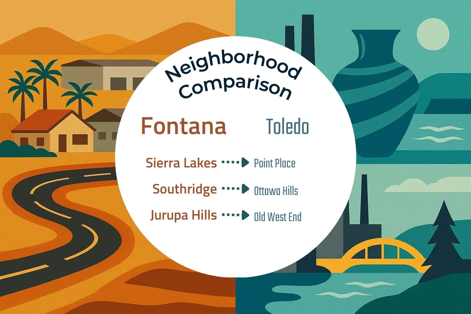 Fontana vs Toledo Neighborhood Comparison