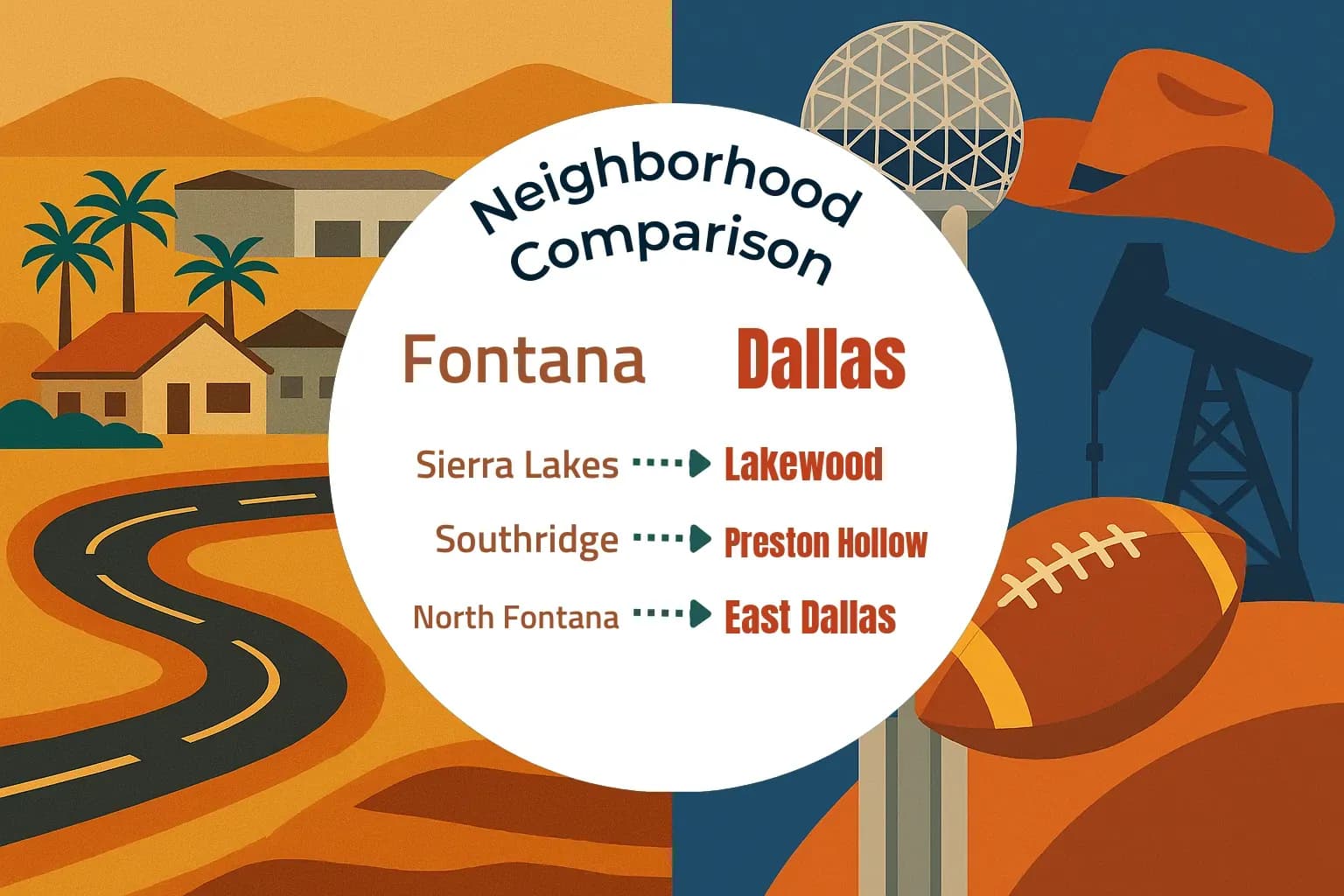 Fontana vs Dallas Neighborhood Comparison